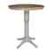 International Concepts Round 36 in Rd Pedestal Bar Ht Table, 2 X-Back Bar Ht Stools, Hickory/Stone, 36 in W, 36 in L, Wood K41-36RT-27B-S6133-2 - alternate 4